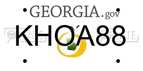 KHOA88 Georgia License Plate