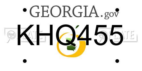 KHQ455 Georgia License Plate