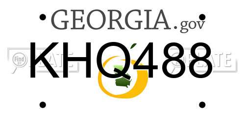 KHQ488 Georgia License Plate