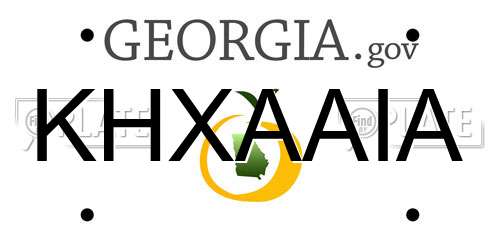 KHXAAIA Georgia License Plate