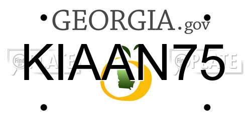 KIAAN75 Georgia License Plate