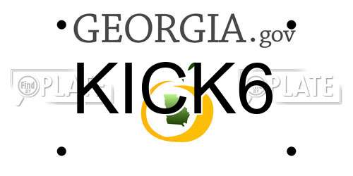 KICK6 Georgia License Plate