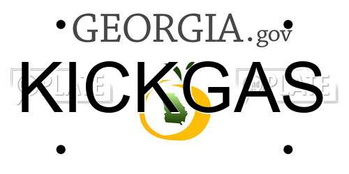 KICKGAS Georgia License Plate