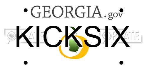 KICKSIX Georgia License Plate