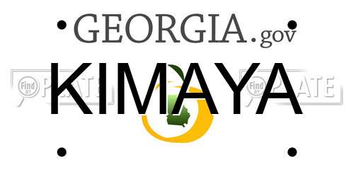 KIMAYA Georgia License Plate