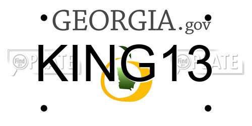 KING13 Georgia License Plate