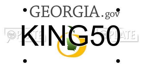 KING50 Georgia License Plate