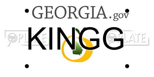 KINGG Georgia License Plate