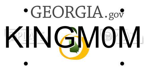 KINGM0M Georgia License Plate