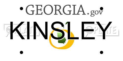 KINSLEY Georgia License Plate
