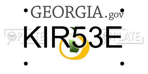 KIR53E Georgia License Plate