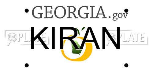 KIRAN Georgia License Plate