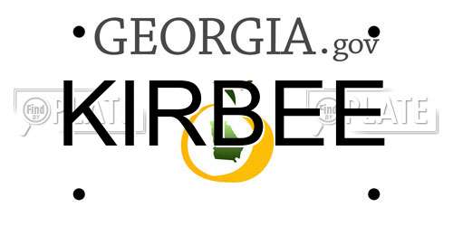 KIRBEE Georgia License Plate