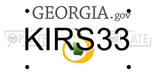 KIRS33 Georgia License Plate