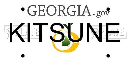 KITSUNE Georgia License Plate