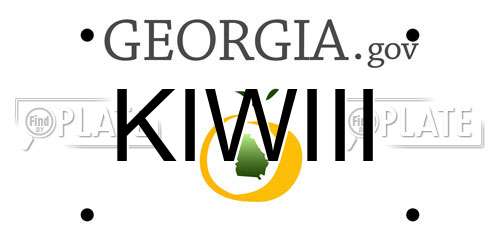 KIWIII Georgia License Plate