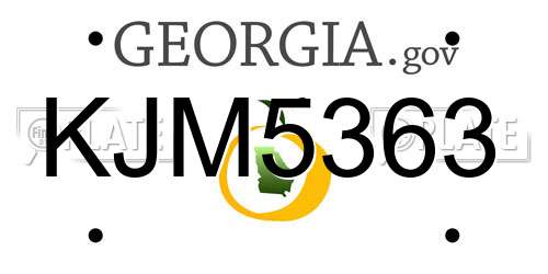 KJM5363 Georgia License Plate