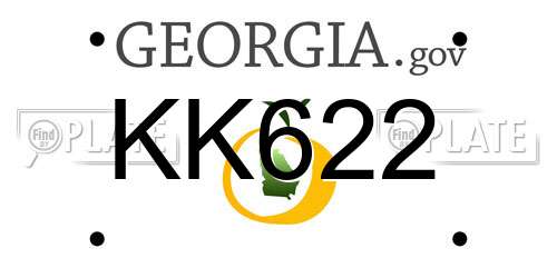 KK622 Georgia License Plate