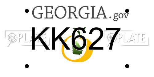 KK627 Georgia License Plate