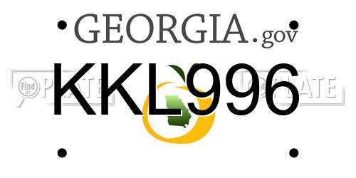 KKL996 Georgia License Plate