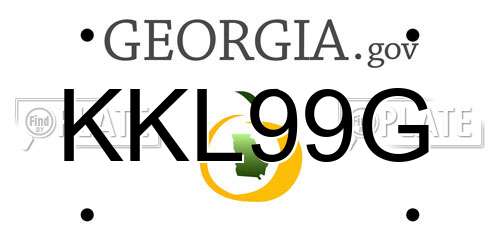 KKL99G Georgia License Plate