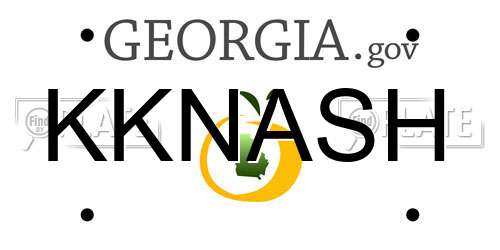 KKNASH Georgia License Plate