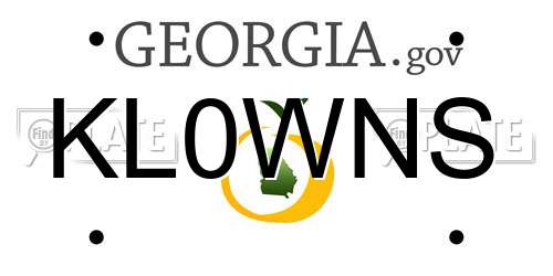 KL0WNS Georgia License Plate