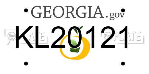 KL20121 Georgia License Plate