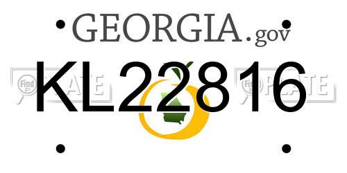 KL22816 Georgia License Plate