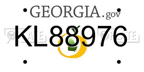 KL88976 Georgia License Plate