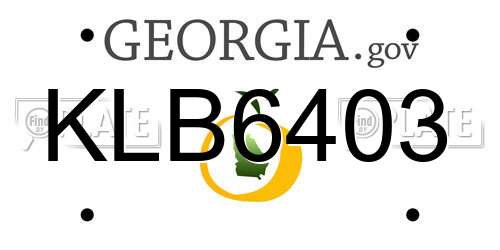 KLB6403 Georgia License Plate