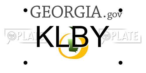 KLBY Georgia License Plate