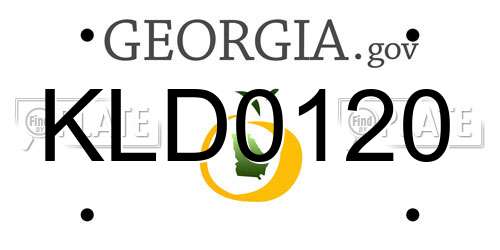 KLD0120 Georgia License Plate
