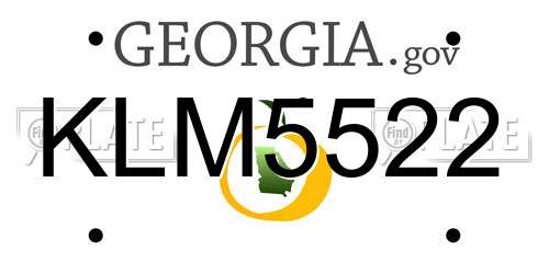 KLM5522 Georgia License Plate