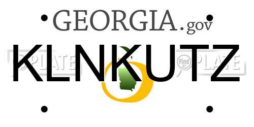 KLNKUTZ Georgia License Plate