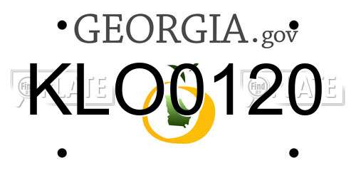 KLO0120 Georgia License Plate
