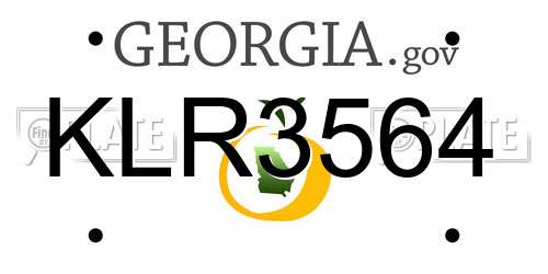KLR3564 Georgia License Plate