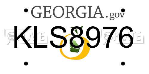 KLS8976 Georgia License Plate