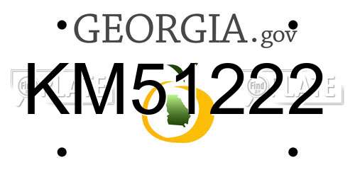 KM51222 Georgia License Plate