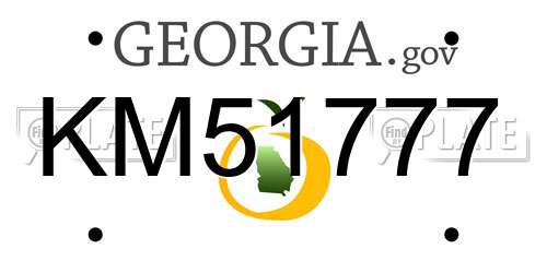 KM51777 Georgia License Plate
