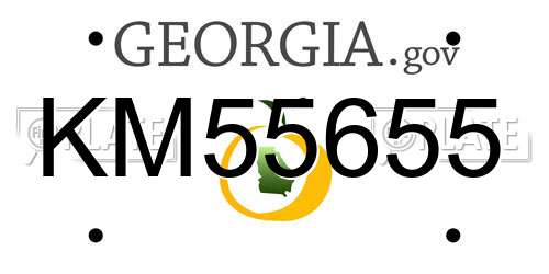 KM55655 Georgia License Plate