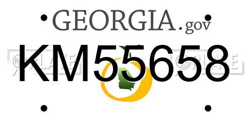 KM55658 Georgia License Plate