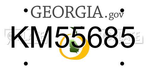 KM55685 Georgia License Plate