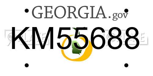 KM55688 Georgia License Plate