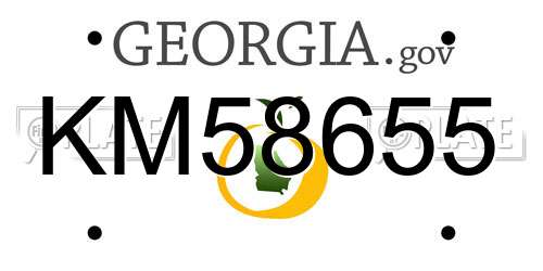 KM58655 Georgia License Plate