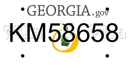 KM58658 Georgia License Plate