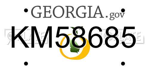 KM58685 Georgia License Plate