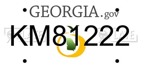 KM81222 Georgia License Plate