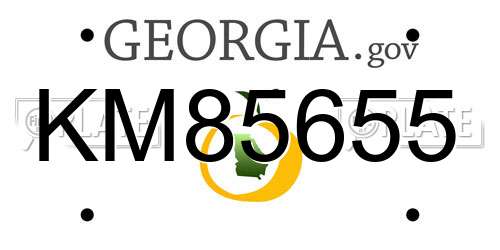 KM85655 Georgia License Plate