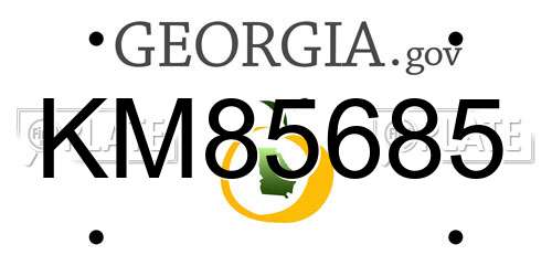 KM85685 Georgia License Plate